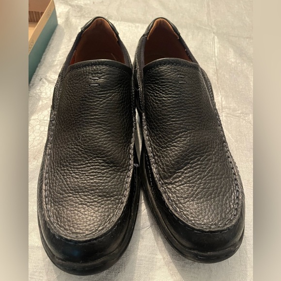 Clarks black dress shoe worn once  86215 size 12 wide - Picture 1 of 8